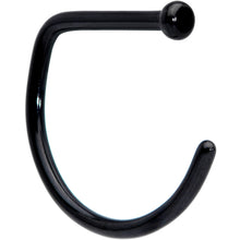 Load image into Gallery viewer, 18G 3/8 Black G23 Implant Grade Titanium D Shape Nose Hoop
