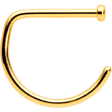 Load image into Gallery viewer, 18G 3/8 Gold Tone G23 Implant Grade Titanium D Shape Nose Hoop
