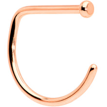 Load image into Gallery viewer, 18G 3/8 Rose Gold Tone Implant Grade Titanium D Shape Nose Hoop
