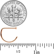 Load image into Gallery viewer, 18G 3/8 Rose Gold Tone Implant Grade Titanium D Shape Nose Hoop
