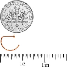 Load image into Gallery viewer, 20G 5/16 Rose Gold Tone Implant Grade Titanium D Shape Nose Hoop
