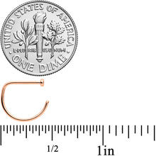 Load image into Gallery viewer, 20G 3/8 Rose Gold Hue Implant Grade Titanium D Shape Nose Hoop
