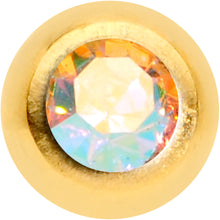 Load image into Gallery viewer, 16G 5/16 Aurora Gem Gold Tone Press Fit Labret Monroe Tragus
