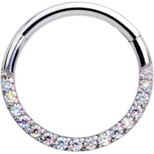 Load image into Gallery viewer, 16G 3/8 Aurora Gem Paved Elegance Hinged Segment Ring
