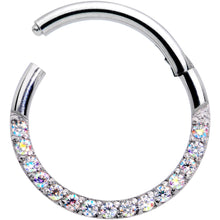 Load image into Gallery viewer, 16G 3/8 Aurora Gem Paved Elegance Hinged Segment Ring
