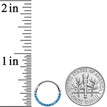 Load image into Gallery viewer, 16G 3/8 Aqua Gem Paved Elegance Hinged Segment Ring
