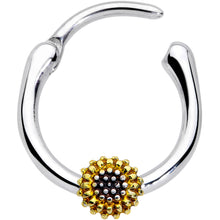 Load image into Gallery viewer, 16G 3/8 Textured Yellow Sunflower Cartilage Clicker

