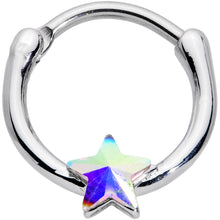 Load image into Gallery viewer, 16G 3/8 Aurora Gem Simple Star Cartilage Clicker
