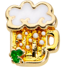 Load image into Gallery viewer, 16G 1/4 Gold Tone St Patricks Beer Mug Cartilage Tragus Earring
