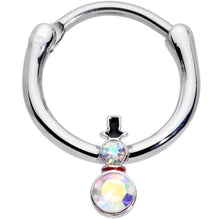Load image into Gallery viewer, 16G 3/8 Aurora Gem Winter Snowman Christmas Hinged Segment Ring
