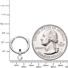 Load image into Gallery viewer, 16G 3/8 Aurora Gem Winter Snowman Christmas Hinged Segment Ring
