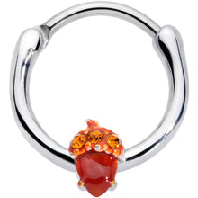 Load image into Gallery viewer, 16G 3/8 Brown Gem Fall Autumn Acorn Cartilage Clicker
