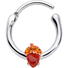 Load image into Gallery viewer, 16G 3/8 Brown Gem Fall Autumn Acorn Cartilage Clicker

