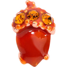 Load image into Gallery viewer, 16G 5/16 Brown Gem Fall Autumn Acorn Labret Monroe Tragus
