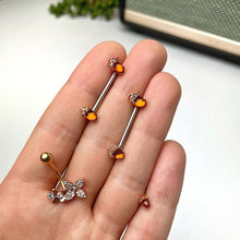 Load image into Gallery viewer, 16G 5/16 Brown Gem Fall Autumn Acorn Labret Monroe Tragus
