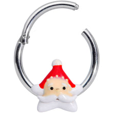 Load image into Gallery viewer, 16G 3/8 Santas Beard Christmas Hinged Segment Ring
