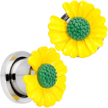 Load image into Gallery viewer, Yellow Daisy Flower Screw Fit Plug Set
