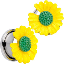 Load image into Gallery viewer, Yellow Daisy Flower Screw Fit Plug Set
