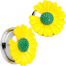 Load image into Gallery viewer, Yellow Daisy Flower Screw Fit Plug Set
