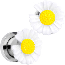 Load image into Gallery viewer, White Daisy Flower Screw Fit Plug Set

