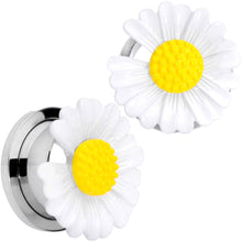Load image into Gallery viewer, White Daisy Flower Screw Fit Plug Set
