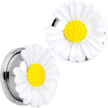 Load image into Gallery viewer, White Daisy Flower Screw Fit Plug Set
