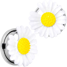 Load image into Gallery viewer, White Daisy Flower Screw Fit Plug Set
