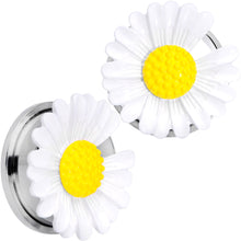 Load image into Gallery viewer, White Daisy Flower Screw Fit Plug Set
