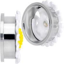 Load image into Gallery viewer, White Daisy Flower Screw Fit Plug Set
