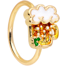 Load image into Gallery viewer, 20G 5/16 Gold Tone Beer Mug St Patricks Day Nose Hoop
