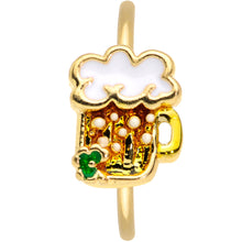 Load image into Gallery viewer, 20G 5/16 Gold Tone Beer Mug St Patricks Day Nose Hoop
