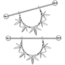 Load image into Gallery viewer, 14G 5/8 Garland Pot Leaf Dangle Nipple Shield Set
