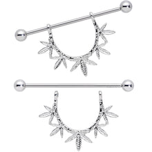Load image into Gallery viewer, 14G 5/8 Garland Pot Leaf Dangle Nipple Shield Set
