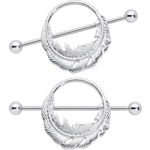 Load image into Gallery viewer, 14G 3/4 Falling Feather Nipple Shield Set

