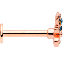 Load image into Gallery viewer, 16G 5/16 Clear CZ Gem Rose Gold Tone Butterfly Labret Tragus
