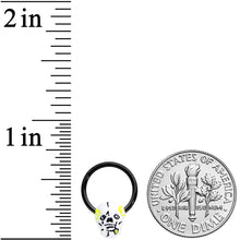 Load image into Gallery viewer, 16G 3/8 Black White Skull Halloween Hinged Segment Ring
