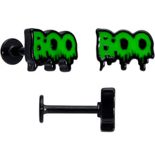 Load image into Gallery viewer, 16G 20G Black Halloween Cartilage Labret Nose Ring Set of 3

