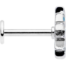 Load image into Gallery viewer, 16G 5/16 Blue Winter Snowflake Christmas Labret Monroe Tragus
