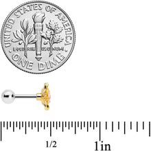 Load image into Gallery viewer, 16G 1/4 Aurora Gem Scintillating Sunflower Cartilage Tragus
