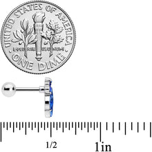 Load image into Gallery viewer, 16G 1/4 Blue CZ Gem Fountain Cartilage Tragus Earring
