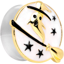 Load image into Gallery viewer, White Witch Ghost Broom Halloween Double Flare Plug Set
