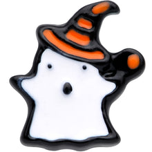 Load image into Gallery viewer, 20G 1/4 Black Striped Hat Candy Ghost Halloween Nose Bone
