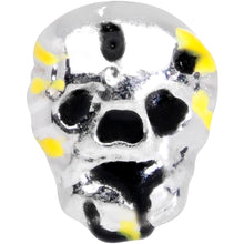 Load image into Gallery viewer, 20G 5/16 Black Striped Skull Halloween Nose Hoop
