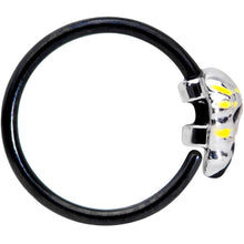 Load image into Gallery viewer, 20G 5/16 Black Striped Skull Halloween Nose Hoop
