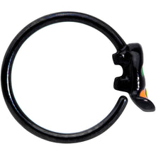 Load image into Gallery viewer, 20G 5/16 Black Striped Witch Hat Halloween Nose Hoop
