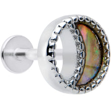 Load image into Gallery viewer, 16G 5/16 Iridescent Crescent Moon Labret Monroe Tragus
