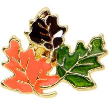 Load image into Gallery viewer, 16G 5/16 Gold Tone Lovely Autumn Leaf Trio Labret Monroe Tragus

