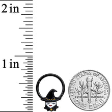 Load image into Gallery viewer, 16G 3/8 Black Goth Witch Halloween Hinged Segment Ring
