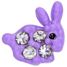 Load image into Gallery viewer, 16G 5/16 Clear Gem Purple Easter Bunny Labret Monroe Tragus
