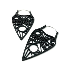 Load image into Gallery viewer, Black Gothic Mysterious Planchette Tunnel Plug Earrings
